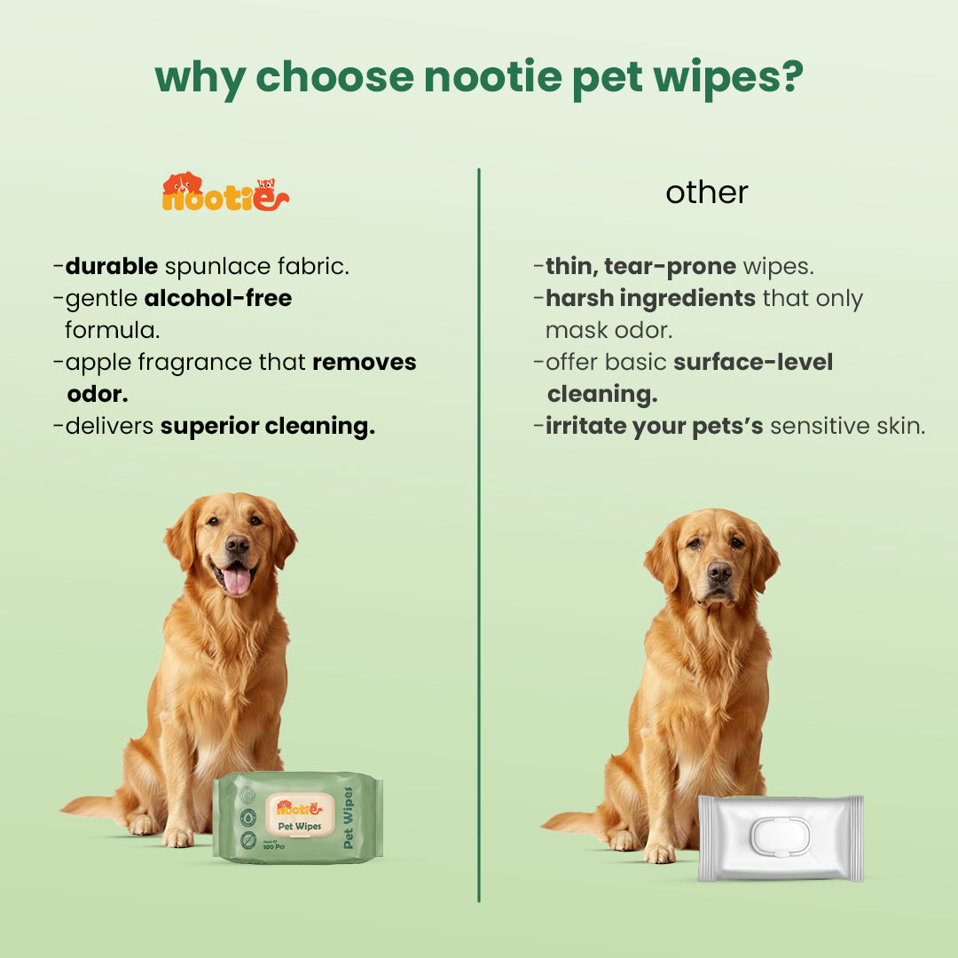 Nootie Wet Pet Wipes (100 Pulls) – Gentle Cleaning Wipes for Dogs & Cats | Alcohol-Free, Paraben-Free & Soap-Free
