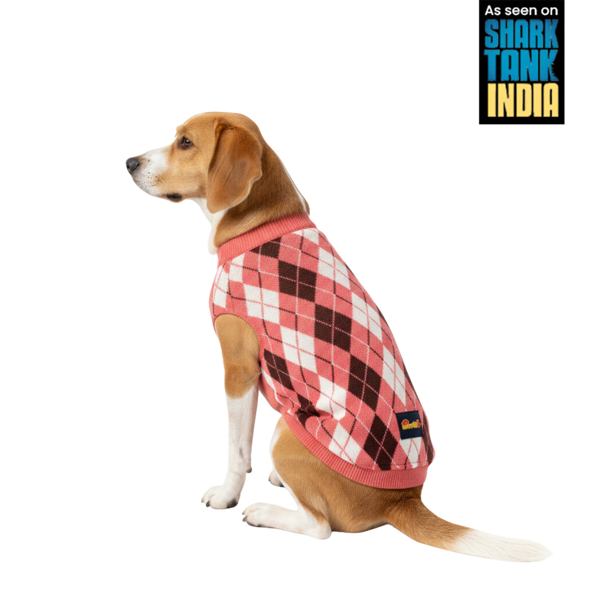 Nootie Dog Sweater, Pink Check – Stylish Winter Knitwear for All Breeds