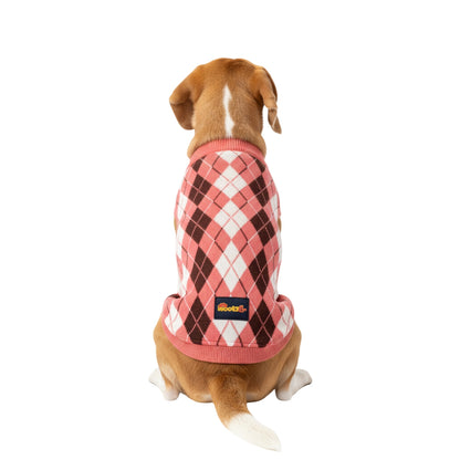 Nootie Dog Sweater, Pink Check – Stylish Winter Knitwear for All Breeds