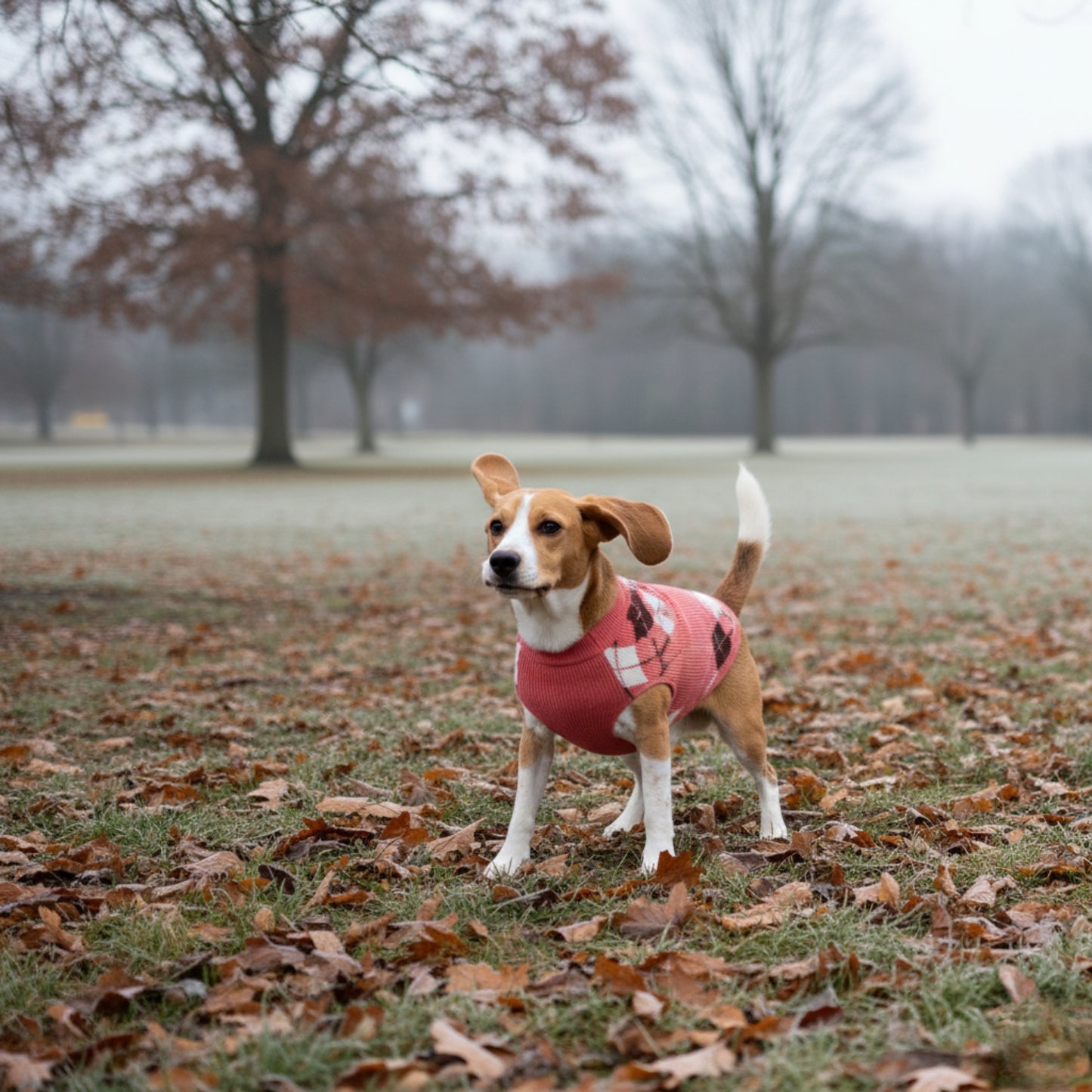 Nootie Dog Sweater, Pink Check – Stylish Winter Knitwear for All Breeds