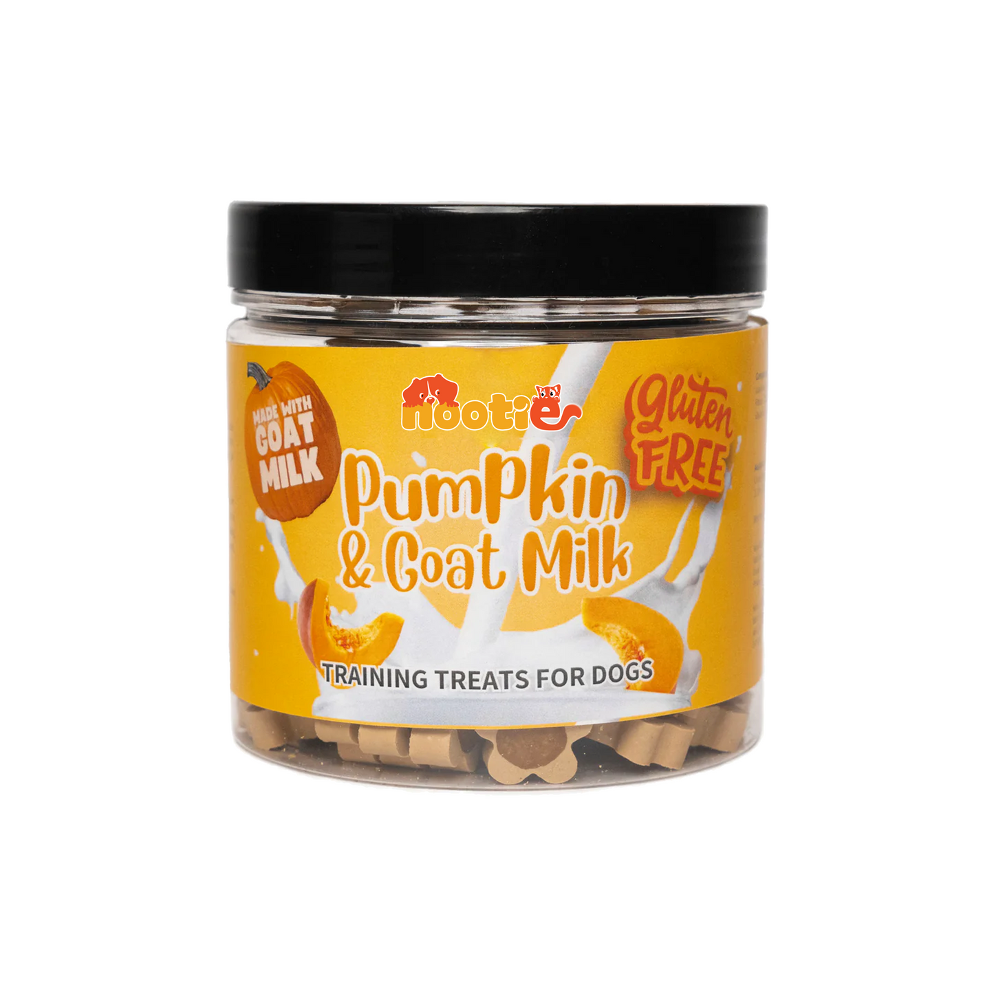 Nootie Gluten-Free Training Treats for Dogs – Pumpkin & Goat Milk Flavour (220g) | Dental Care, Digestion & Immune Support