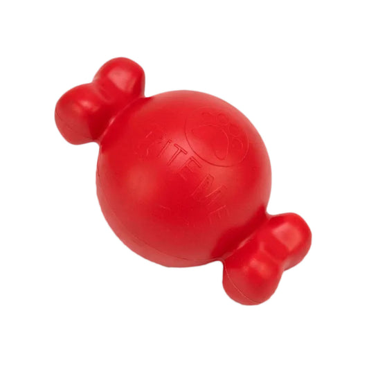 Nootie Hard Rubber Toy for Dog Durable, Non-Toxic Chew Toy for Dogs, Great for Playing, Teething, Chewing & Training, Red (Toffee, Large)