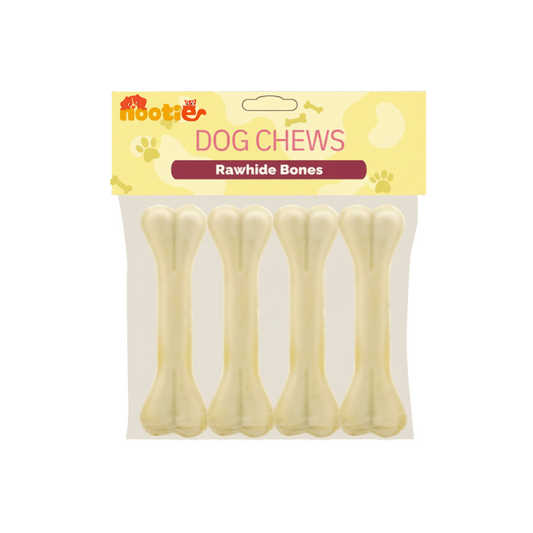 NOOTIE Rawhide Dog Chew Bones – Assorted Sizes (3" to 10") – Dental Care Treats