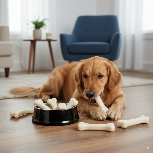 NOOTIE Rawhide Dog Chew Bones – Assorted Sizes (3" to 10") – Dental Care Treats