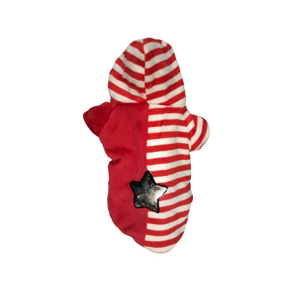 Nootie Winter Double Layer Jumpsuit with Hoodie for Dogs | Red-White | Warm, Soft & Lightweight