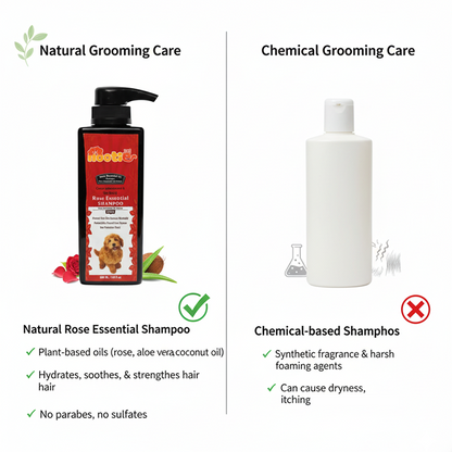 Nootie Colour Enhancement Rose Essential Oil Shampoo (300 ml) for Dogs | Hair Beauty, Shine & Skin Health