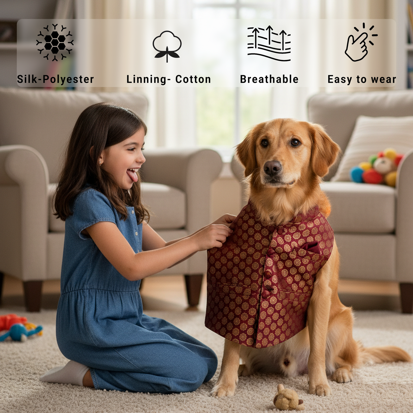 Nootie Festive Sherwani for Dogs –Purple | Stylish Outfit for Weddings & Festivals