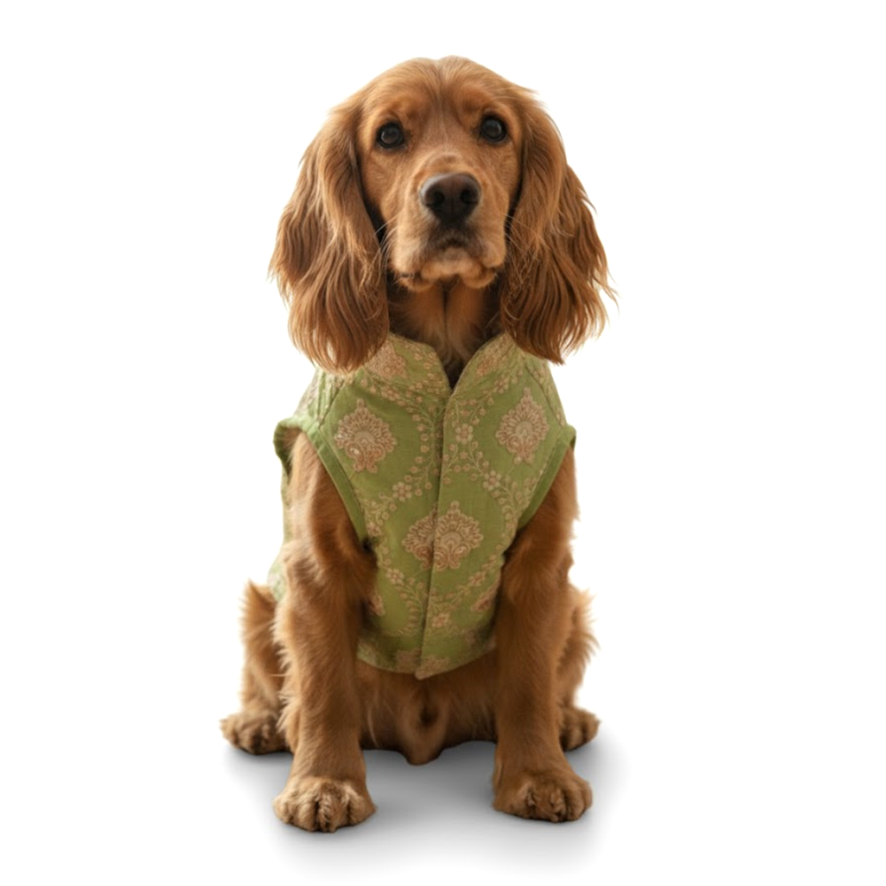 Nootie Festive Sherwani for Dogs – Parrot Green | Traditional Indian Ethnic Wear for Pets