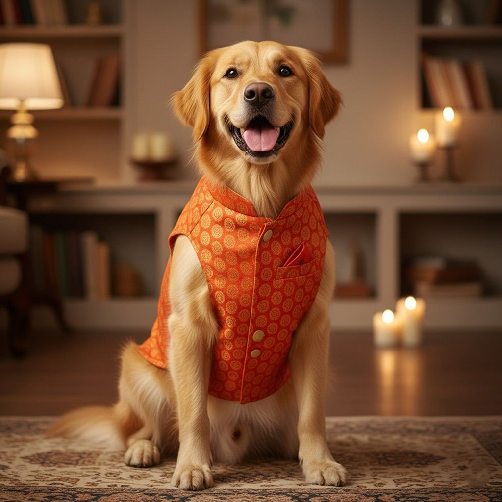 Nootie Festive Sherwani for Dogs – Red | Stylish Outfit for Weddings & Festivals