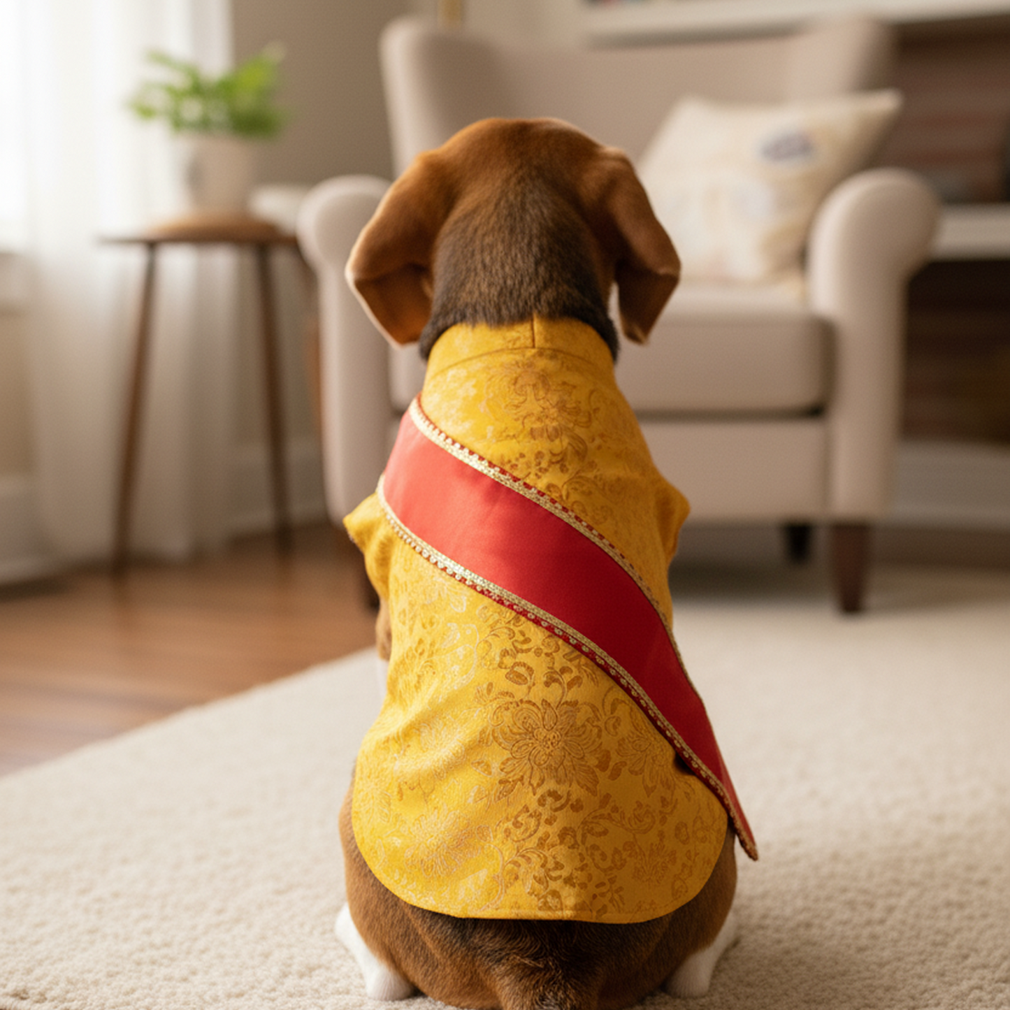 Nootie Festive Sherwani with Chunni for Pets – Yellow | Stylish Outfit for Weddings & Festivals