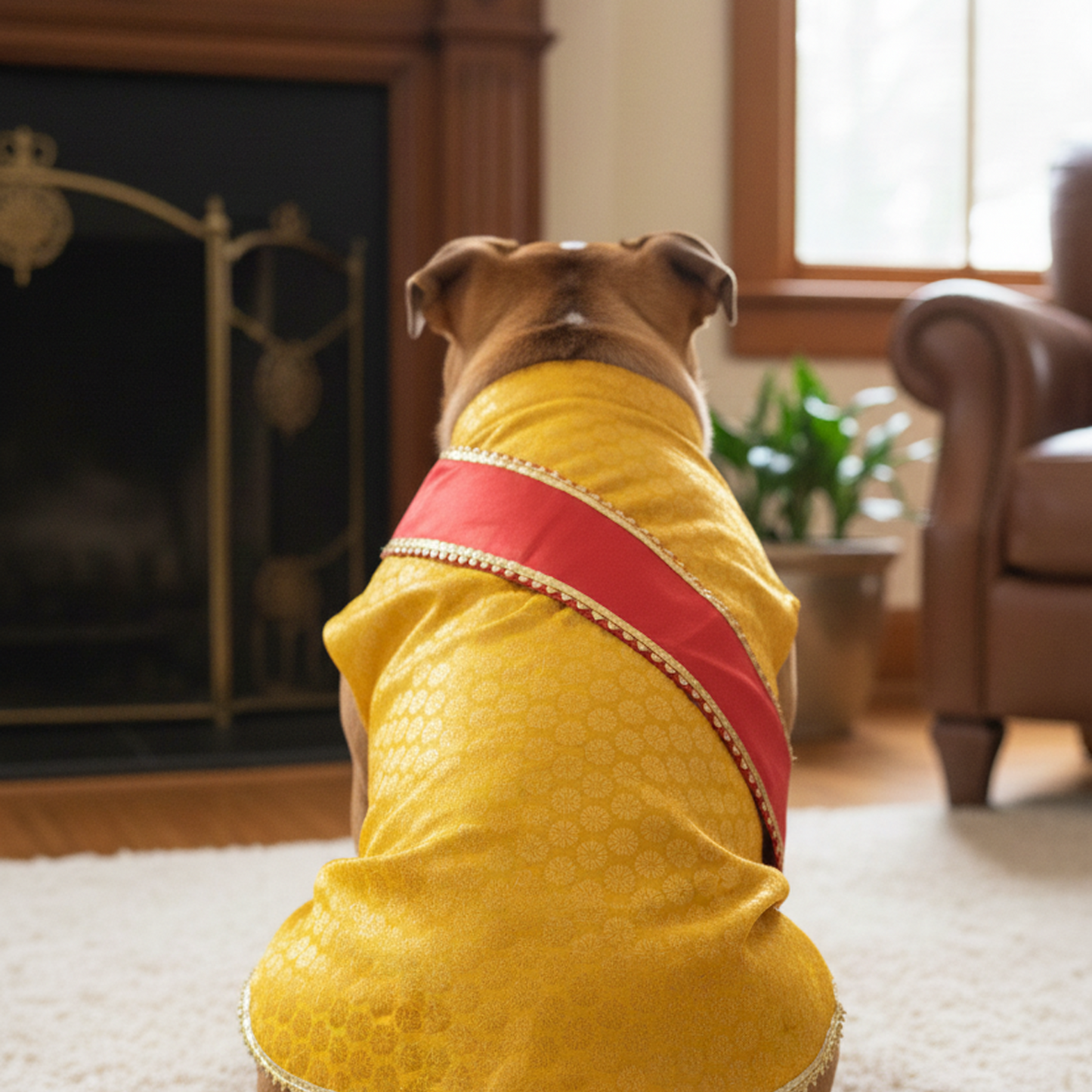 Nootie Festive Sherwani with Chunni for Pets – Yellow | Stylish Outfit for Weddings & Festivals