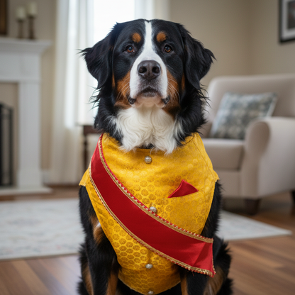 Nootie Festive Sherwani with Chunni for Pets – Yellow | Stylish Outfit for Weddings & Festivals