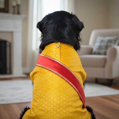 Nootie Festive Sherwani with Chunni for Pets – Yellow | Stylish Outfit for Weddings & Festivals