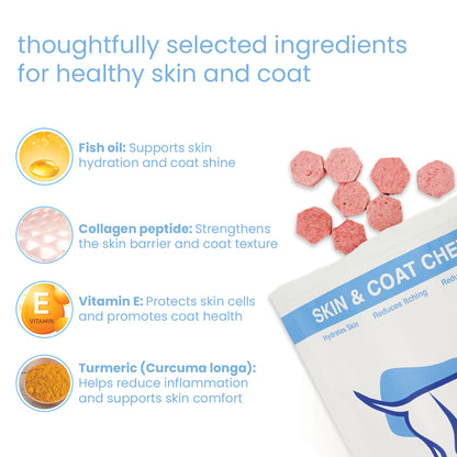 Nootie+ Skin & Coat Chews for Dogs | Hydrates Skin, Reduces Itching & Shedding (30 Chews)