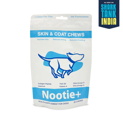 Nootie+ Skin & Coat Chews for Dogs | Hydrates Skin, Reduces Itching & Shedding (30 Chews)