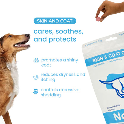 Nootie+ Skin & Coat Chews for Dogs | Hydrates Skin, Reduces Itching & Shedding (30 Chews)