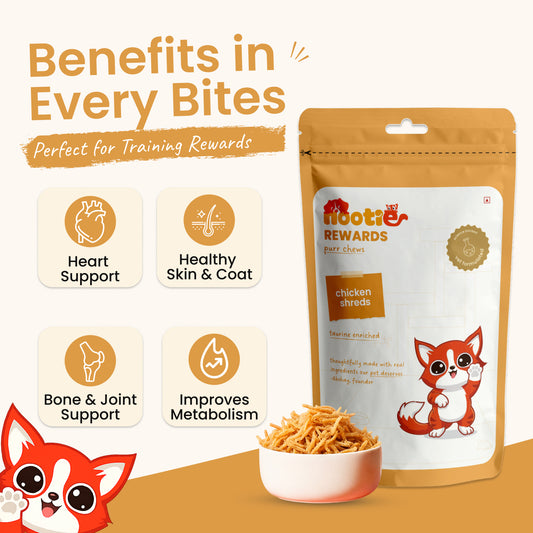 Rewards Purr Chews for Cats (35g) | Chicken Shreds - High-Protein & Taurine-Rich Natural Snacks for Heart Health