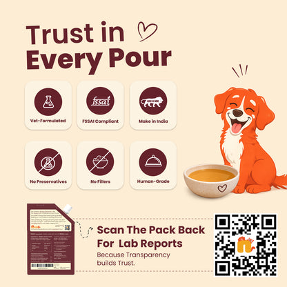 Nibblr Woof Broth - Hydrating Meal Topper for Dogs (100 ml) | Chicken Bone Broth