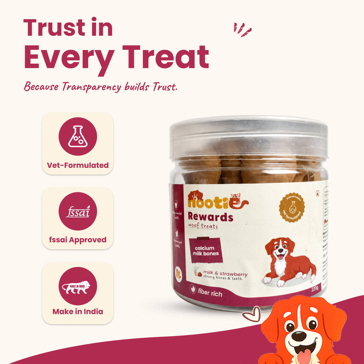 Rewards Jar Treats - Strawberry & Milk - 220g