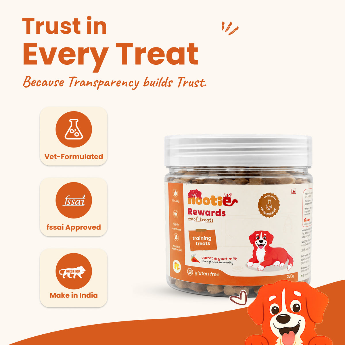 Rewards Jar Treats - Carrot & Goat Milk - 220g