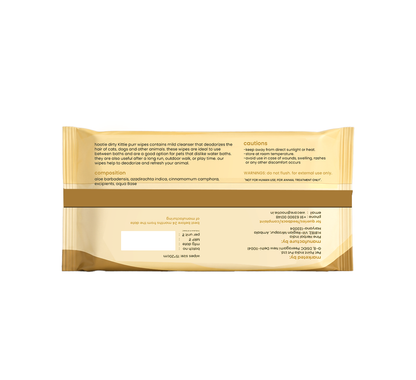 Nootie Dirty Kittie Purr Wipes (50 Wipes) | Alcohol-Free Cat Grooming & Deodorizing Wipes with Aloe & Neem