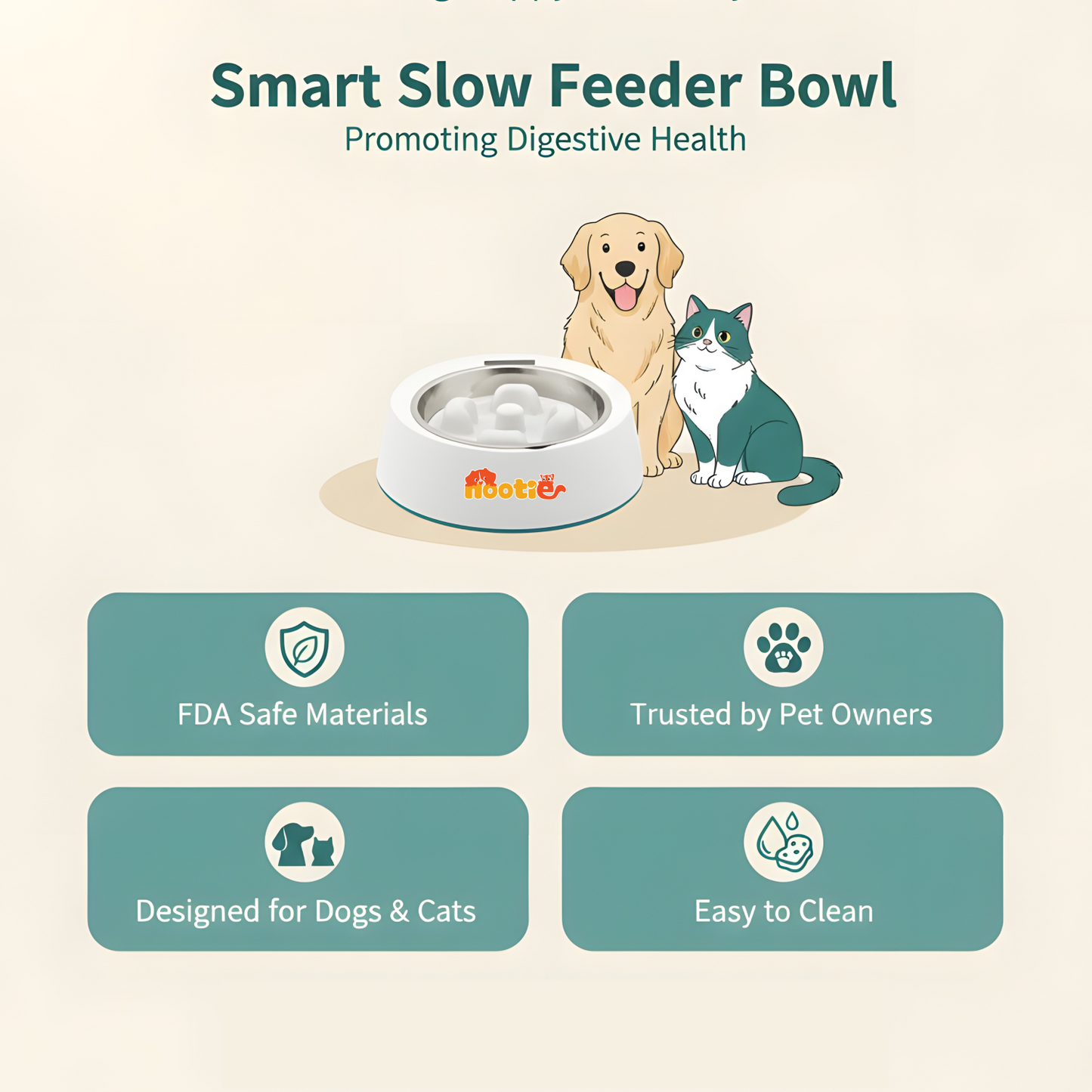 Nootie 2-in-1 Smart Weighing Bowl for Dogs & Cats | Digital Scale + Slow Feeder | Scientific Portion Control, Anti-Slip Base | Healthy Eating for Pets
