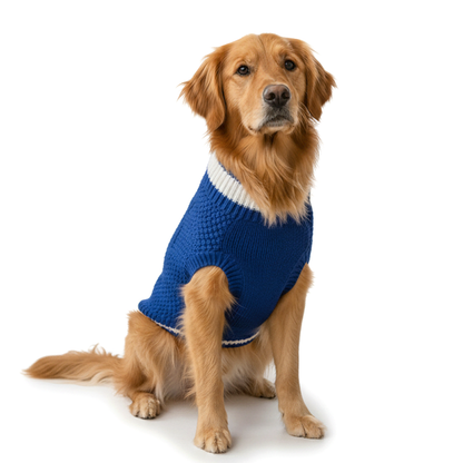 Nootie Dog High Neck Sweater, Blue – Stylish Winter Knitwear for All Breeds