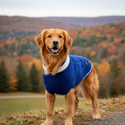 Nootie Dog High Neck Sweater, Blue – Stylish Winter Knitwear for All Breeds