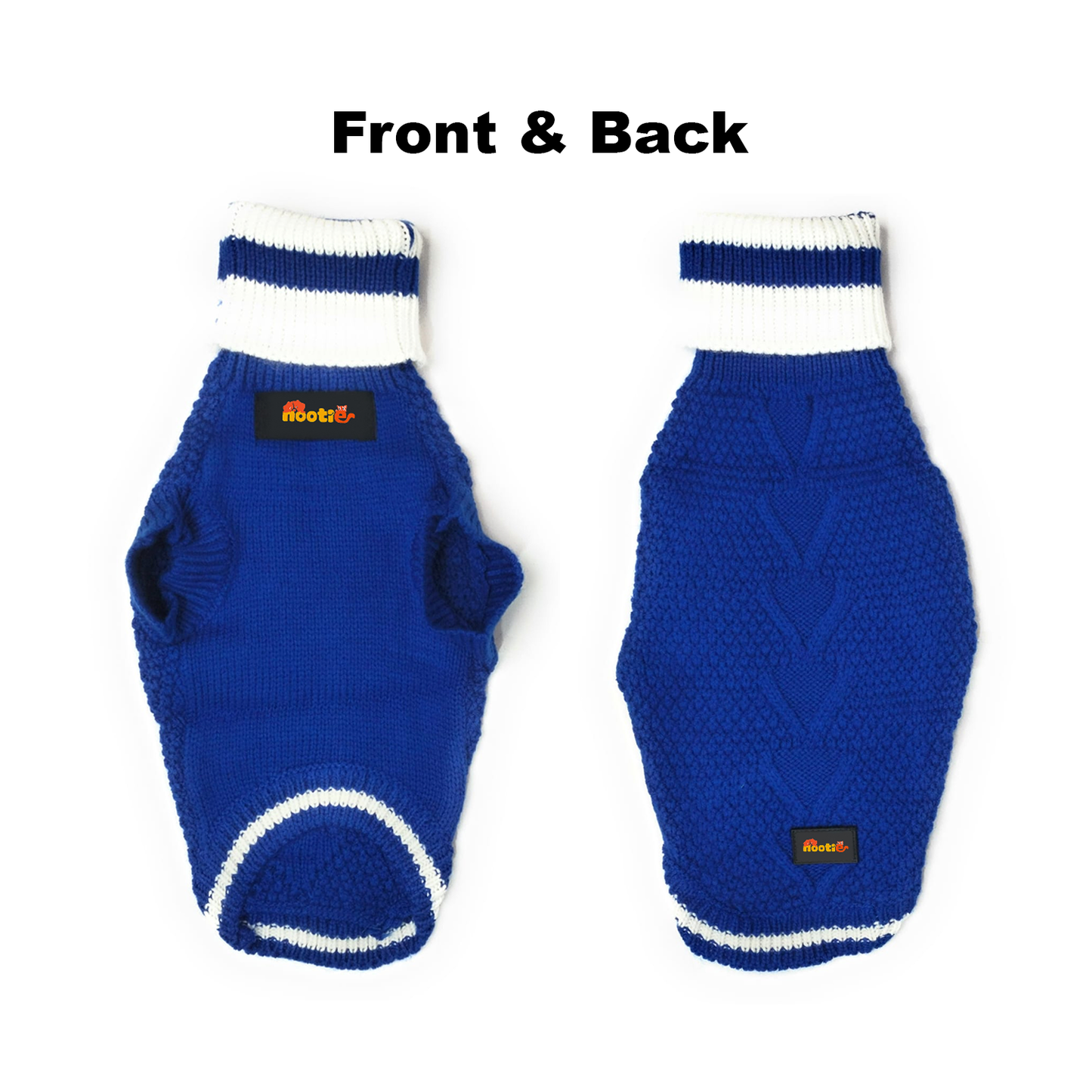 Nootie Dog High Neck Sweater, Blue – Stylish Winter Knitwear for All Breeds