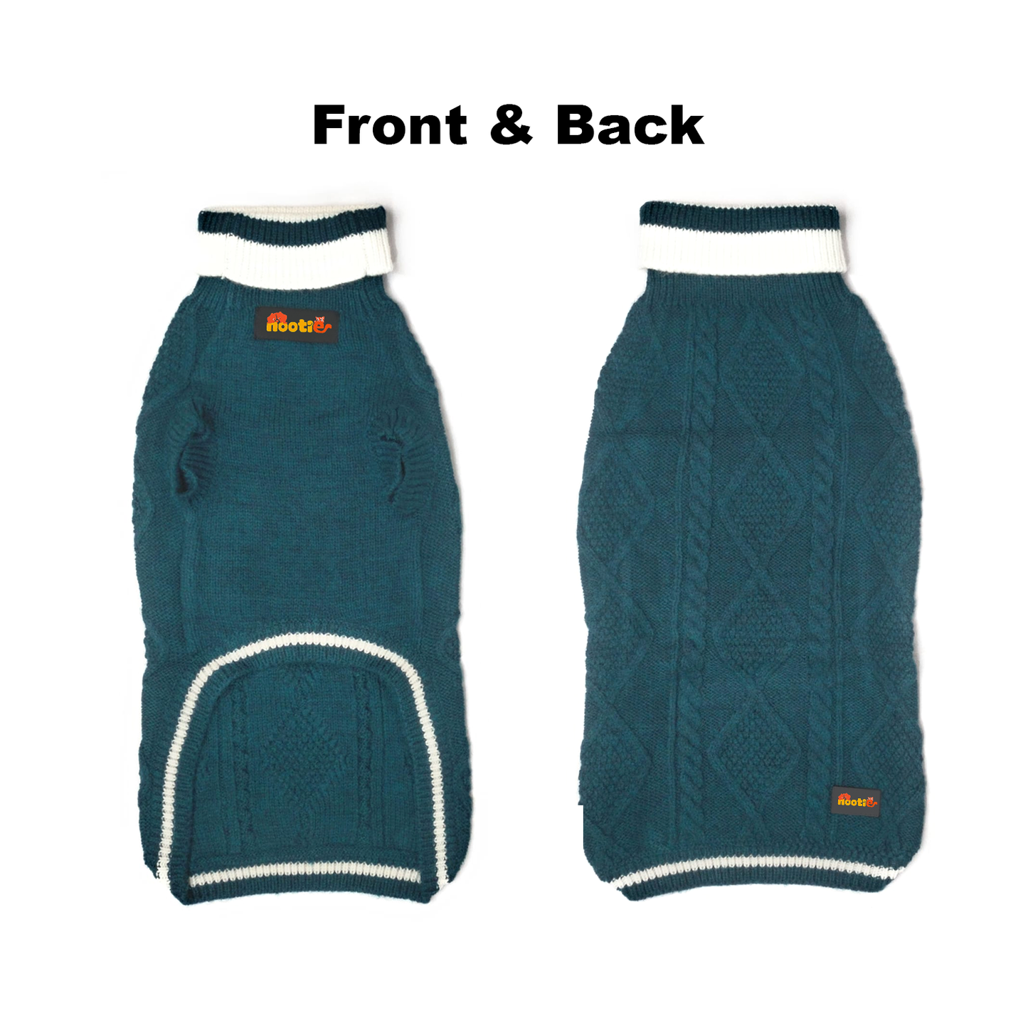 Nootie Dog High Neck Sweater, Dark Green – Stylish Winter Knitwear for All Breeds