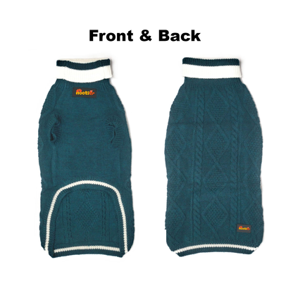 Nootie Dog High Neck Sweater, Dark Green – Stylish Winter Knitwear for All Breeds