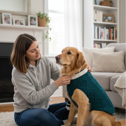 Nootie Dog High Neck Sweater, Dark Green – Stylish Winter Knitwear for All Breeds