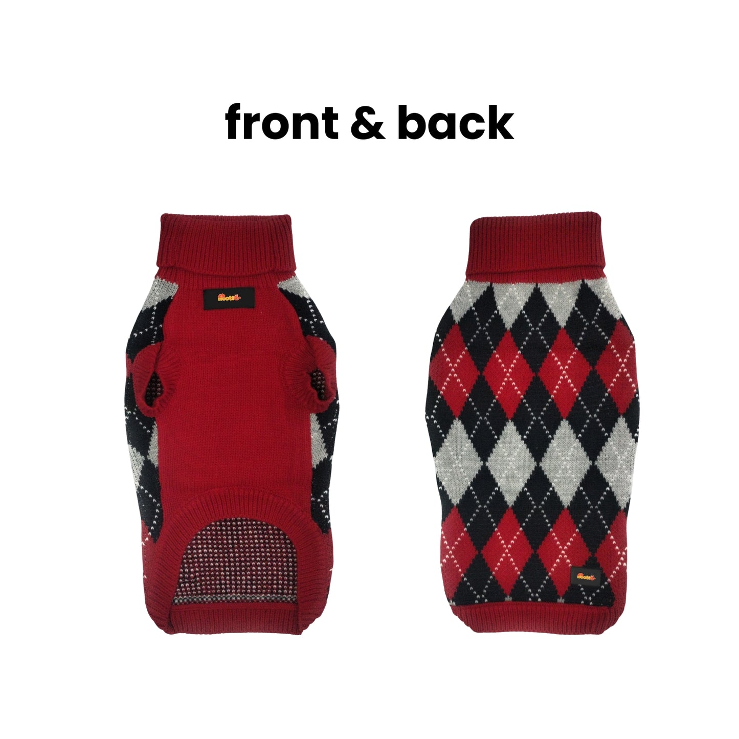Nootie Dog Sweater, Red Check – Stylish Winter Knitwear for All Breeds