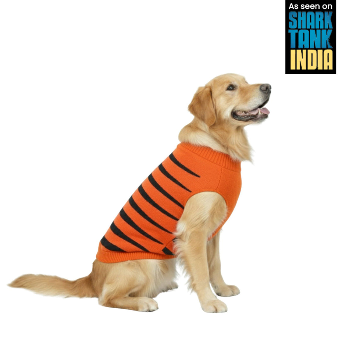 Nootie Dog Sweater Tiger Print, Orange – Stylish Winter Knitwear for All Breeds