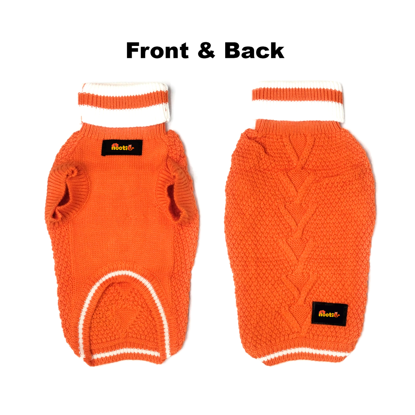 Nootie Dog High Neck Sweater, Orange – Stylish Winter Knitwear for All Breeds