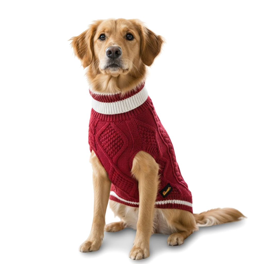 Nootie Dog High Neck Sweater, Red – Stylish Winter Knitwear for All Breeds