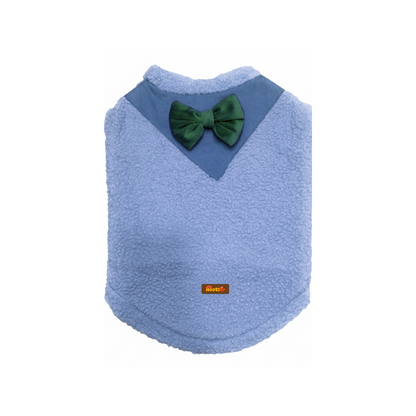 Nootie Dog Sweatshirt with Bow | Double-Layer, Warm, Soft Fleece Fur | Blue
