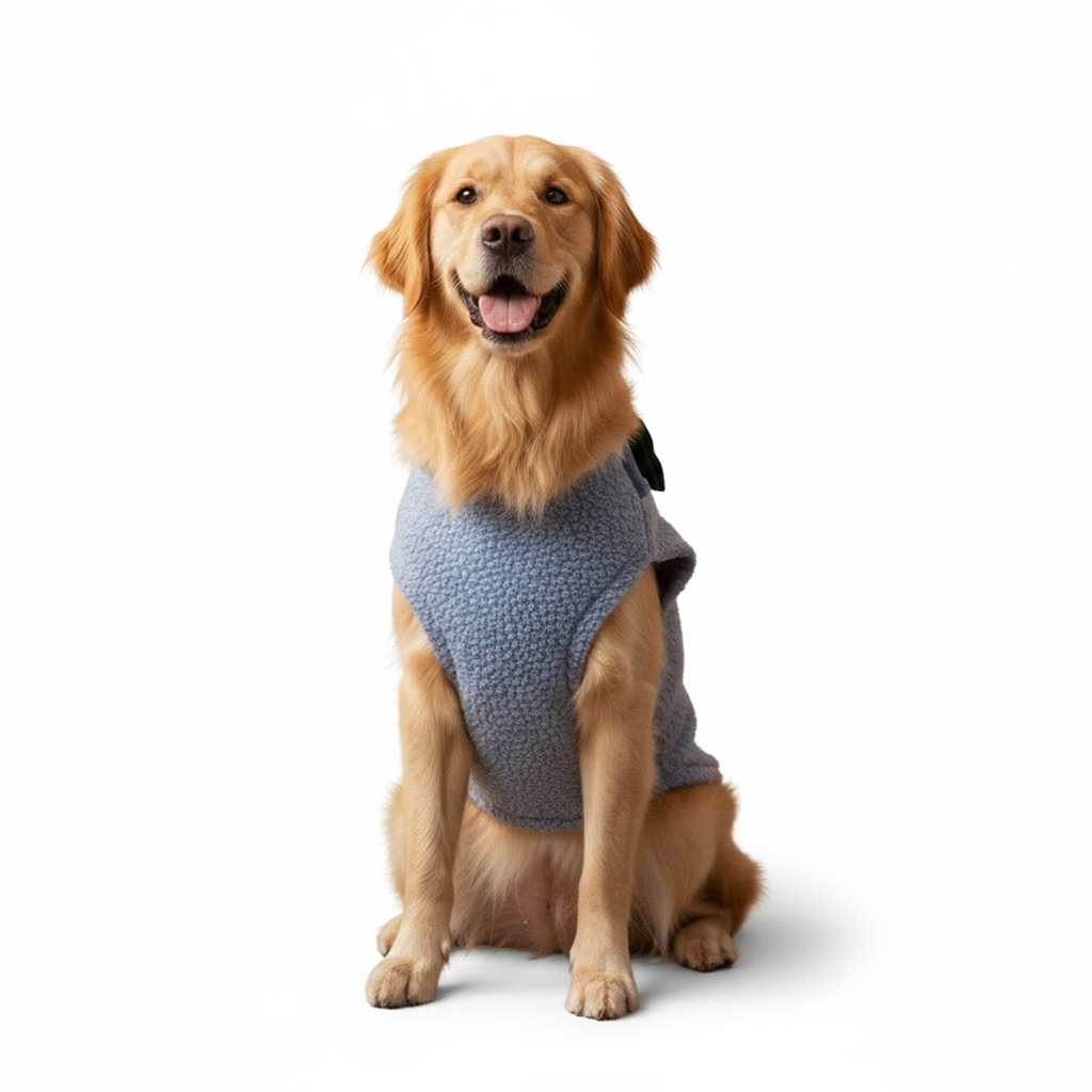 Nootie Dog Sweatshirt with Bow | Double-Layer, Warm, Soft Fleece Fur | Blue