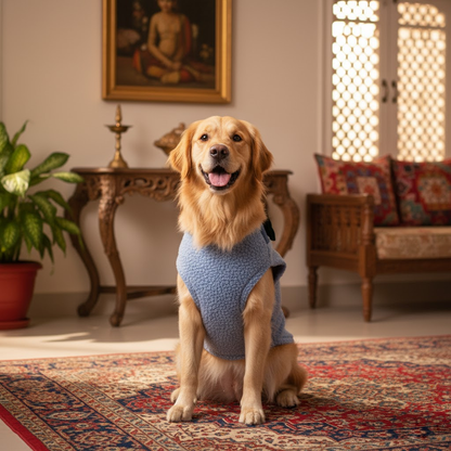 Nootie Dog Sweatshirt with Bow | Double-Layer, Warm, Soft Fleece Fur | Blue