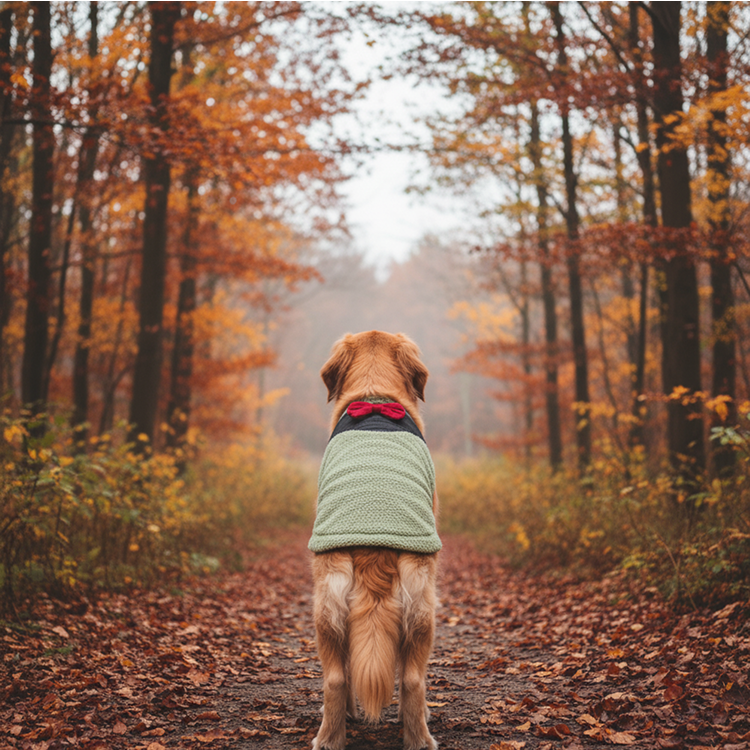 Nootie Dog Sweatshirt with Bow | Double-Layer, Warm, Soft Fleece Fur | Green