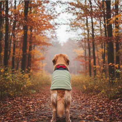 Nootie Dog Sweatshirt with Bow | Double-Layer, Warm, Soft Fleece Fur | Green