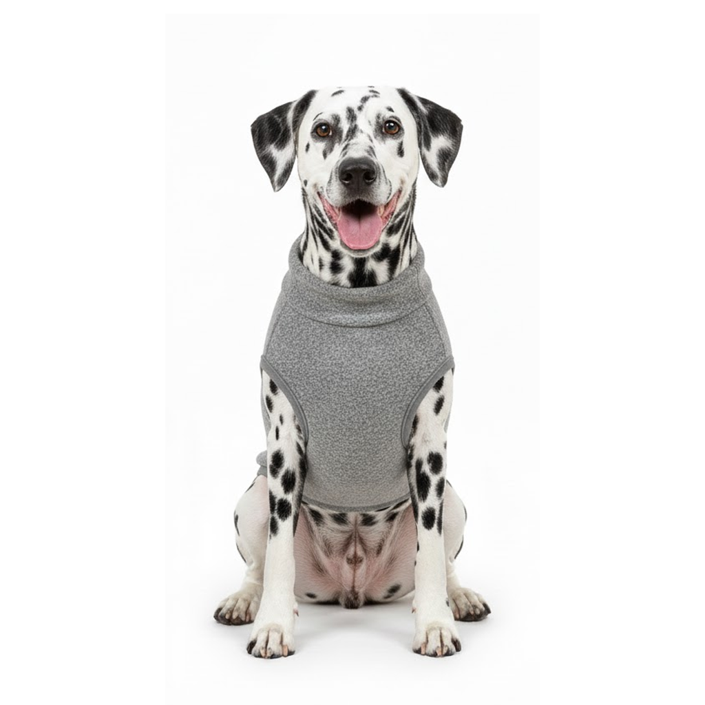 Nootie Dog Sweatshirt with Bow | Double-Layer Warm Soft Fleece Fur | Grey
