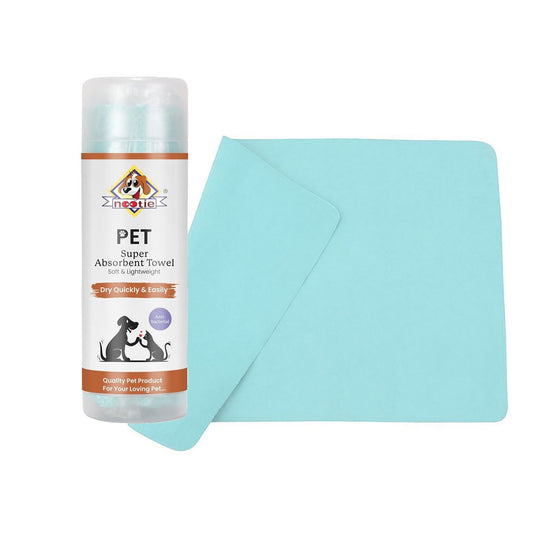 Nootie Pet Hair Absorbent Towel for Dogs & Cats – Soft PVA Cleaning Towel – Fast Drying, Super Absorbent, Antibacterial, Reusable – 40 x 31 cm (1 Towel with Box) (Color May Vary)