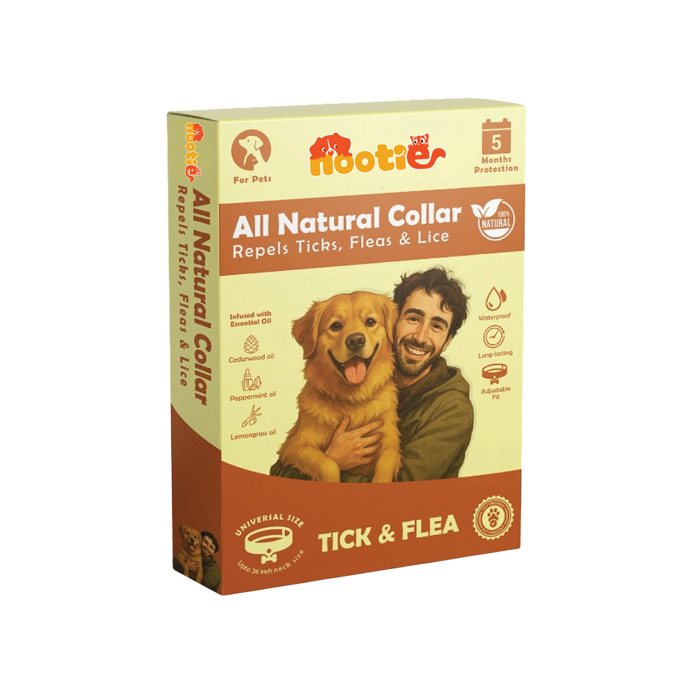 Nootie All Natural Tick & Flea Collar for Dogs & Cats | 5 Months Protection | Waterproof, Adjustable & Chemical-Free Pest Defence