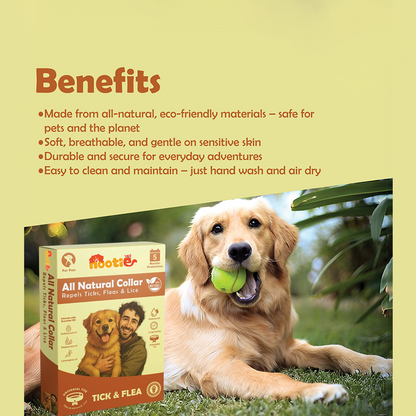 Nootie All Natural Tick & Flea Collar for Dogs & Cats | 5 Months Protection | Waterproof, Adjustable & Chemical-Free Pest Defence