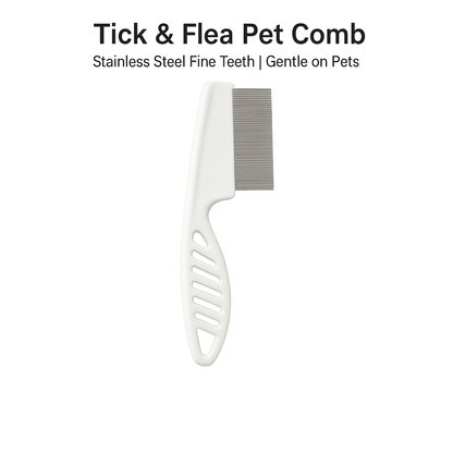 Nootie Tick & Flea Pet Comb for Dogs & Cats | Stainless Steel Fine Tooth Grooming Comb | Safe for All Breeds (24 cm)