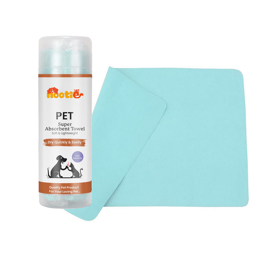 Nootie Pet Hair Absorbent Towel for Dogs & Cats – Soft PVA Cleaning Towel – Fast Drying, Super Absorbent, Antibacterial, Reusable – 40 x 31 cm (1 Towel with Box) (Color May Vary)