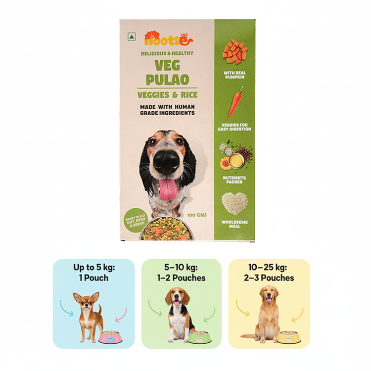 Nootie Veg Pulao Dog Food - 100g - 100% Veg, Human-Grade & Gluten-Free (Pack of 3)