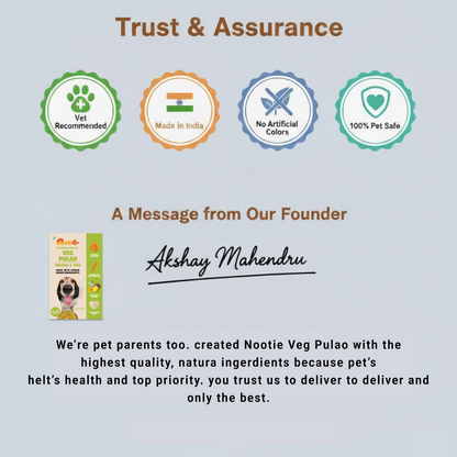 Nootie Veg Pulao Dog Food | 100% Veg, Human-Grade & Gluten-Free (300g)