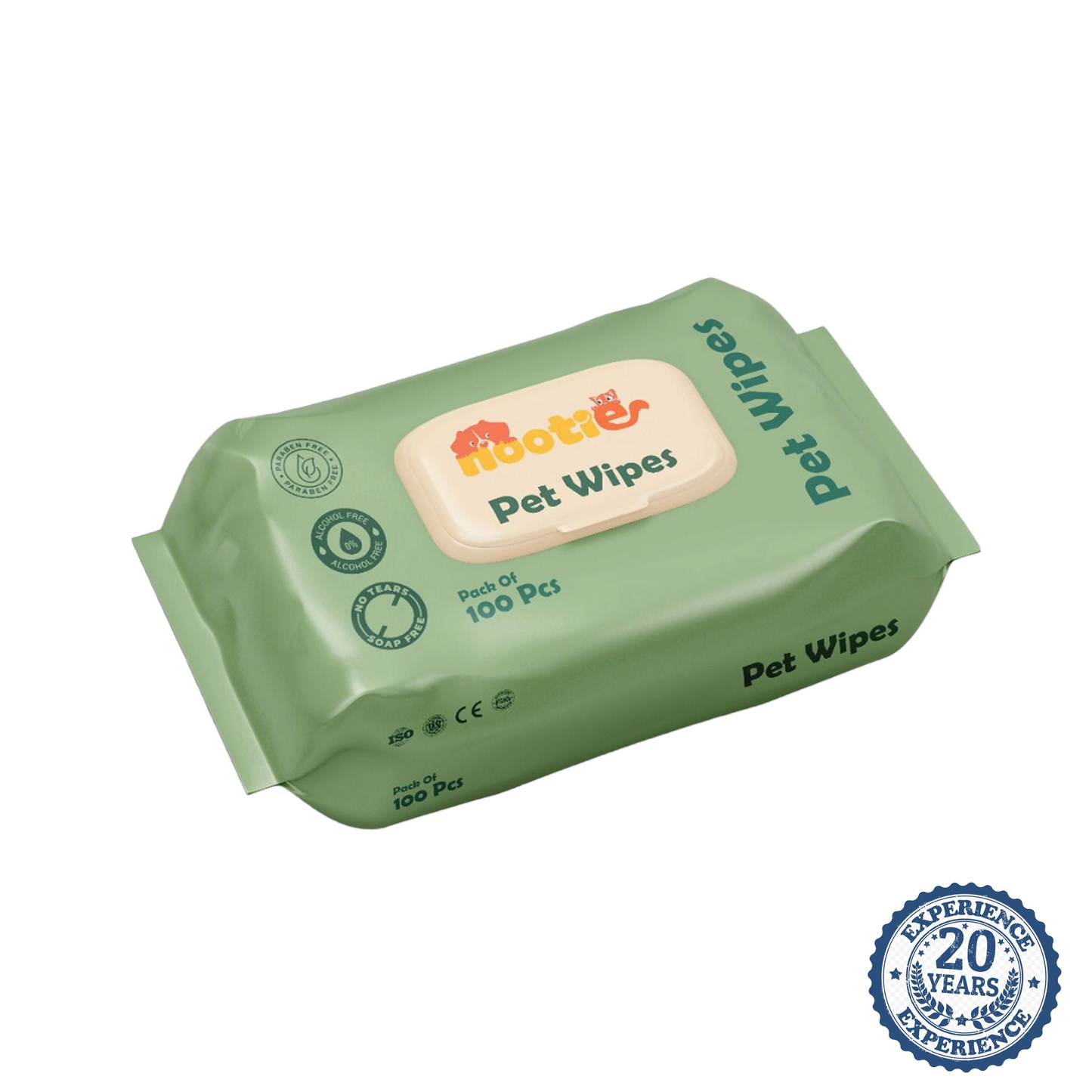 Nootie Wet Pet Wipes (100 Pulls) – Gentle Cleaning Wipes for Dogs & Cats | Alcohol-Free, Paraben-Free & Soap-Free